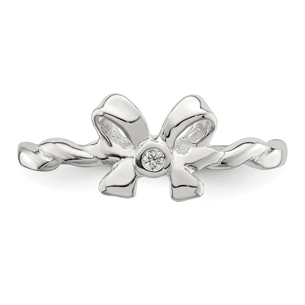 Sterlingsilber Zirkonia Schleife Ring (size 8 Nur)