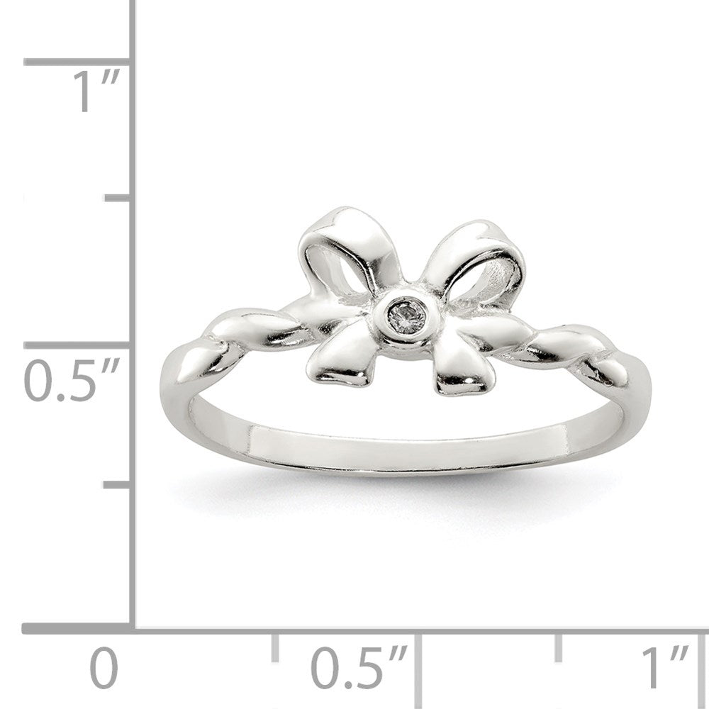 Sterlingsilber Zirkonia Schleife Ring (size 8 Nur)