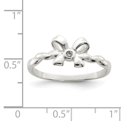 Sterlingsilber Zirkonia Schleife Ring (size 8 Nur)