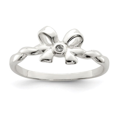 Sterlingsilber Zirkonia Schleife Ring (size 8 Nur)