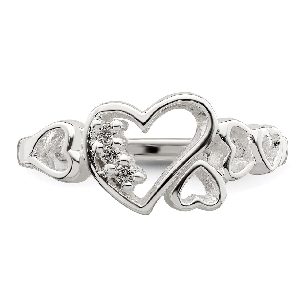 Sterlingsilber Zirkonia Herz Ring