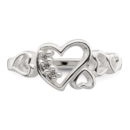 Sterlingsilber Zirkonia Herz Ring