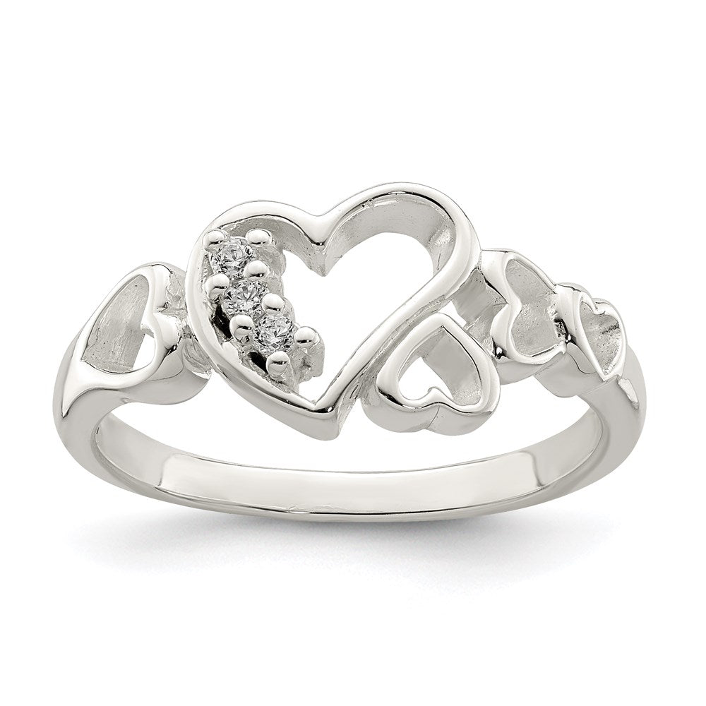 Sterlingsilber Zirkonia Herz Ring