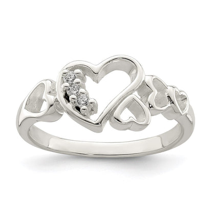 Sterlingsilber Zirkonia Herz Ring