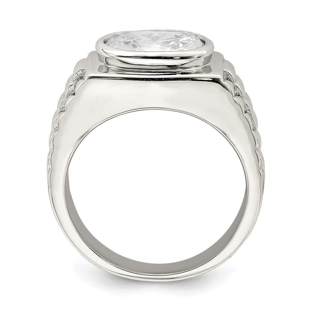 Sterlingsilber Rhodiniert Herren Zirkonia Ring