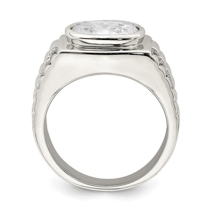 Sterlingsilber Rhodiniert Herren Zirkonia Ring