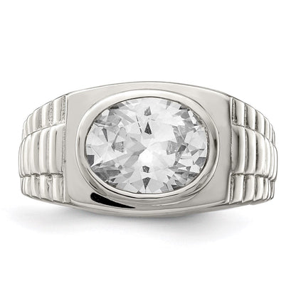 Sterlingsilber Rhodiniert Herren Zirkonia Ring