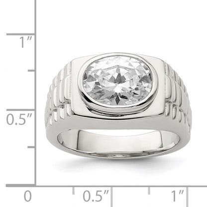 Sterlingsilber Rhodiniert Herren Zirkonia Ring