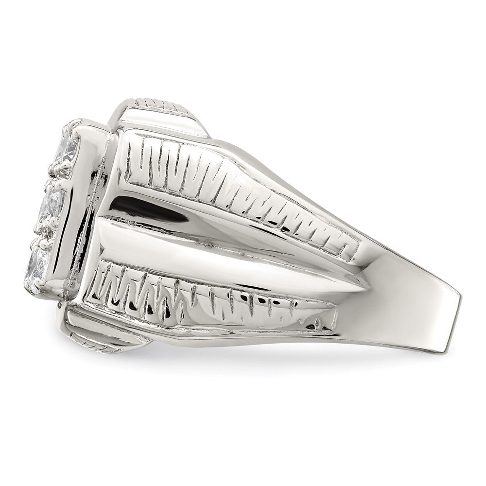 Sterlingsilber Rhodiniert Herren Zirkonia Ring