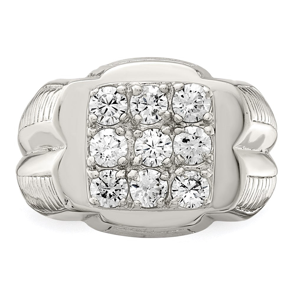 Sterlingsilber Rhodiniert Herren Zirkonia Ring