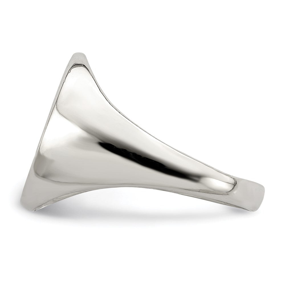 Sterlingsilber 17x13mm Geschlossen Rückseite Siegel Ring