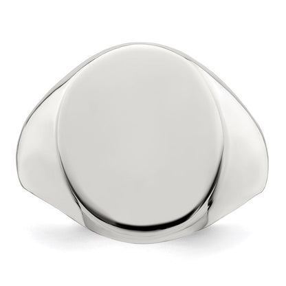 Sterlingsilber 17x13mm Geschlossen Rückseite Siegel Ring