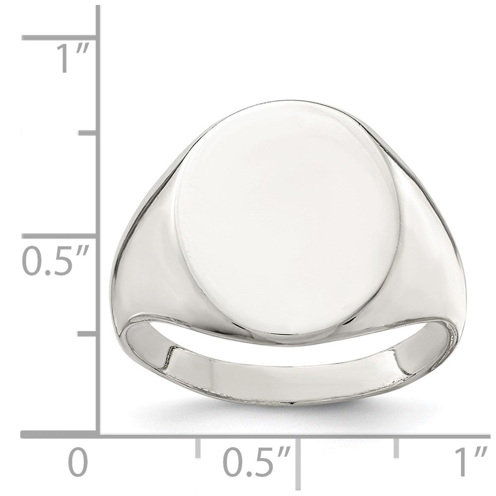 Sterlingsilber 17x13mm Geschlossen Rückseite Siegel Ring