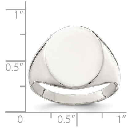 Sterlingsilber 17x13mm Geschlossen Rückseite Siegel Ring