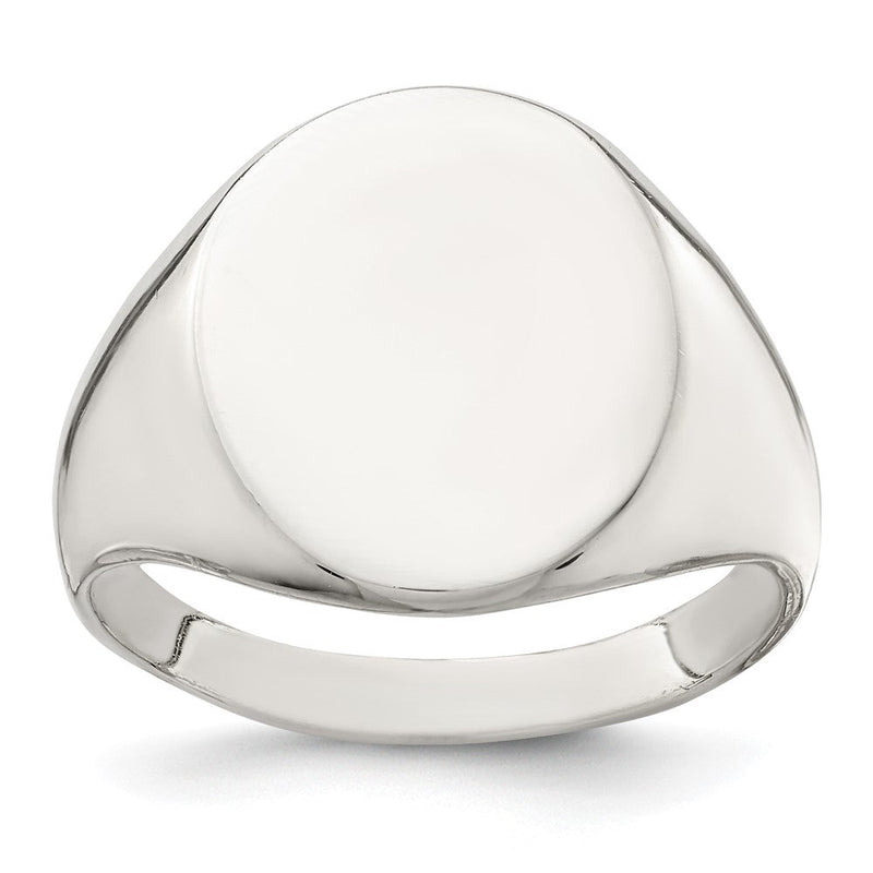Sterlingsilber 17x13mm Geschlossen Rückseite Siegel Ring