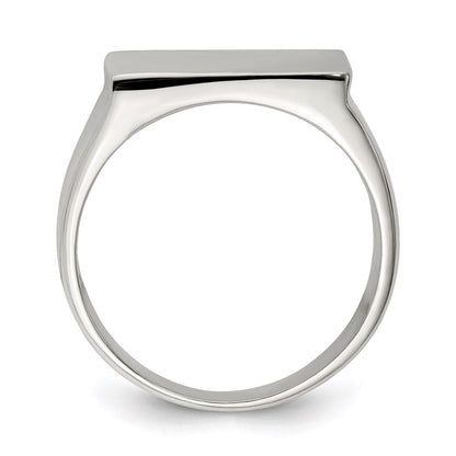 Sterlingsilber 19x16mm Geschlossen Rückseite Siegel Ring