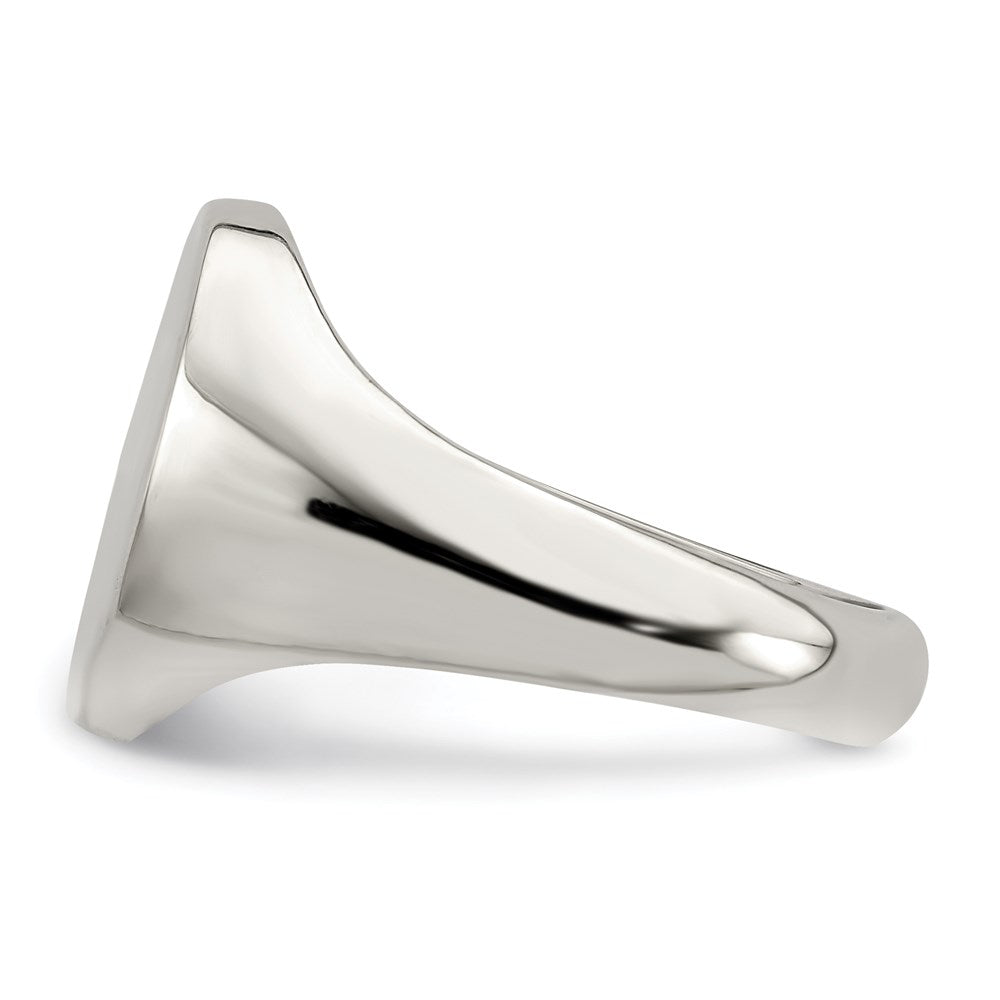 Sterlingsilber 15x12mm Geschlossen Rückseite Siegel Ring