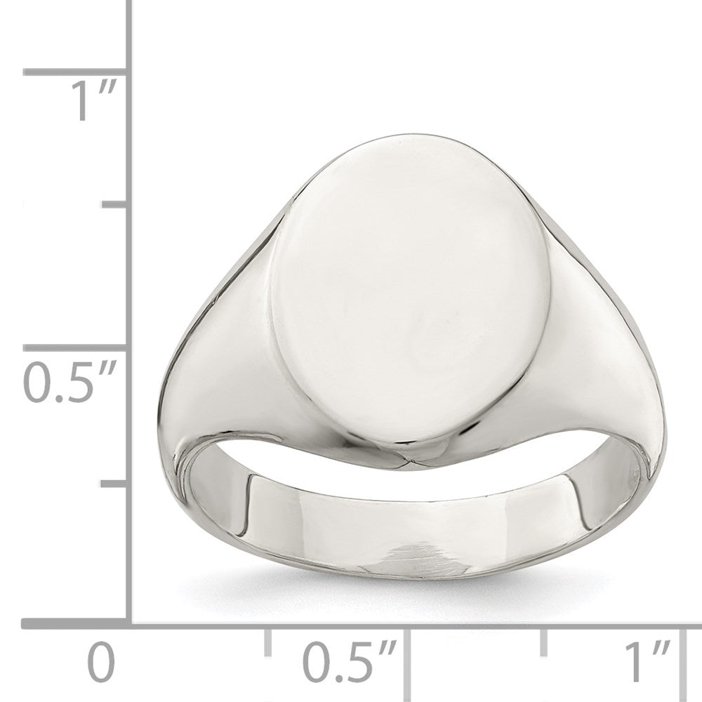 Sterlingsilber 15x12mm Geschlossen Rückseite Siegel Ring