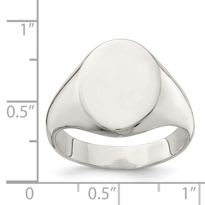 Sterlingsilber 15x12mm Geschlossen Rückseite Siegel Ring
