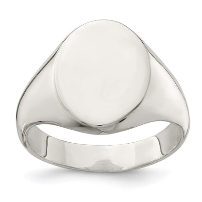 Sterlingsilber 15x12mm Geschlossen Rückseite Siegel Ring