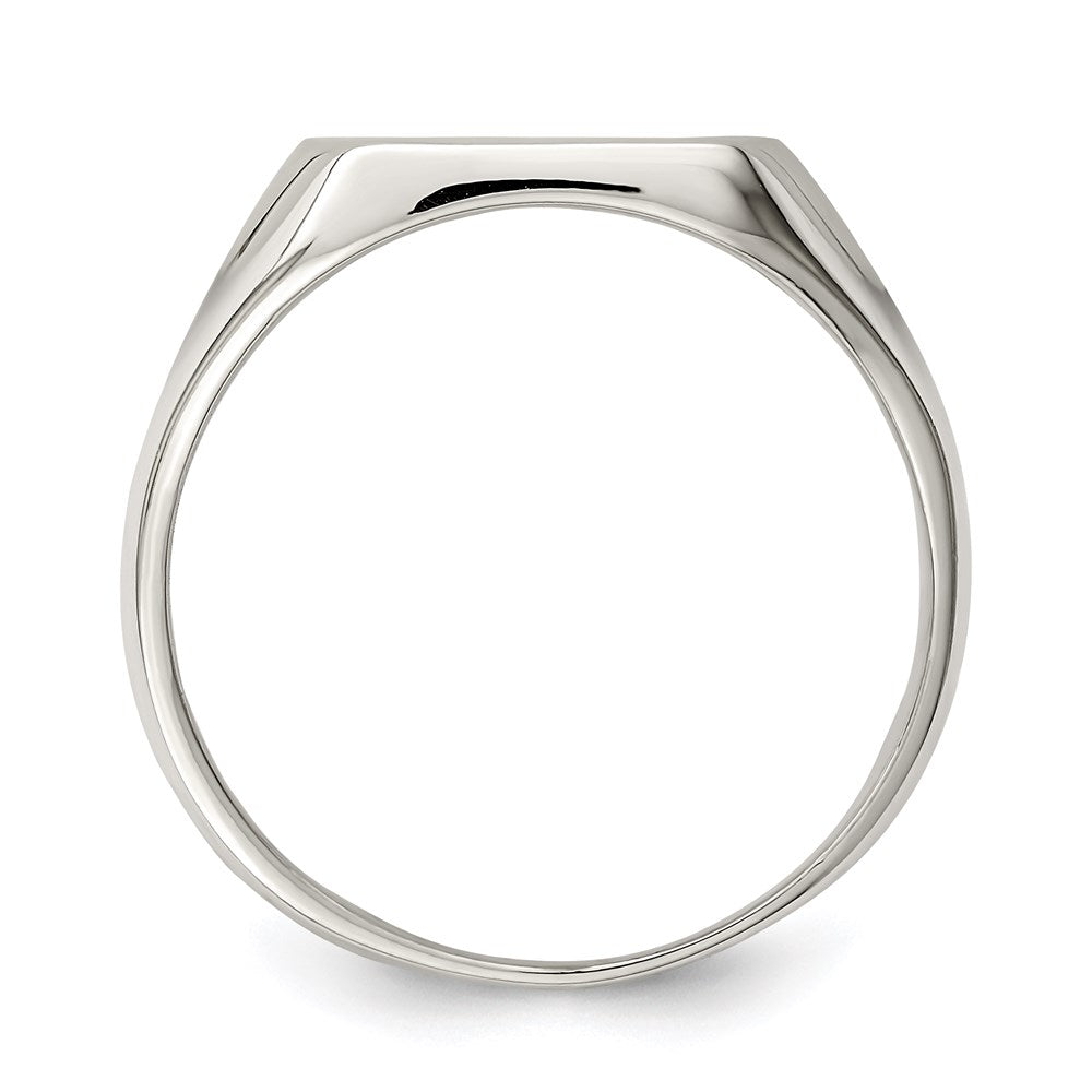 Sterlingsilber 12x12mm Geschlossen Rückseite Siegel Ring