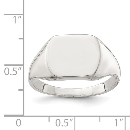 Sterlingsilber 12x12mm Geschlossen Rückseite Siegel Ring