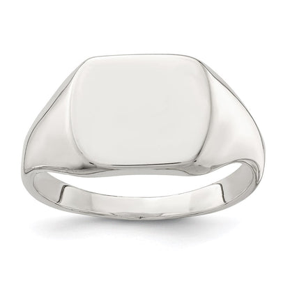 Sterlingsilber 12x12mm Geschlossen Rückseite Siegel Ring