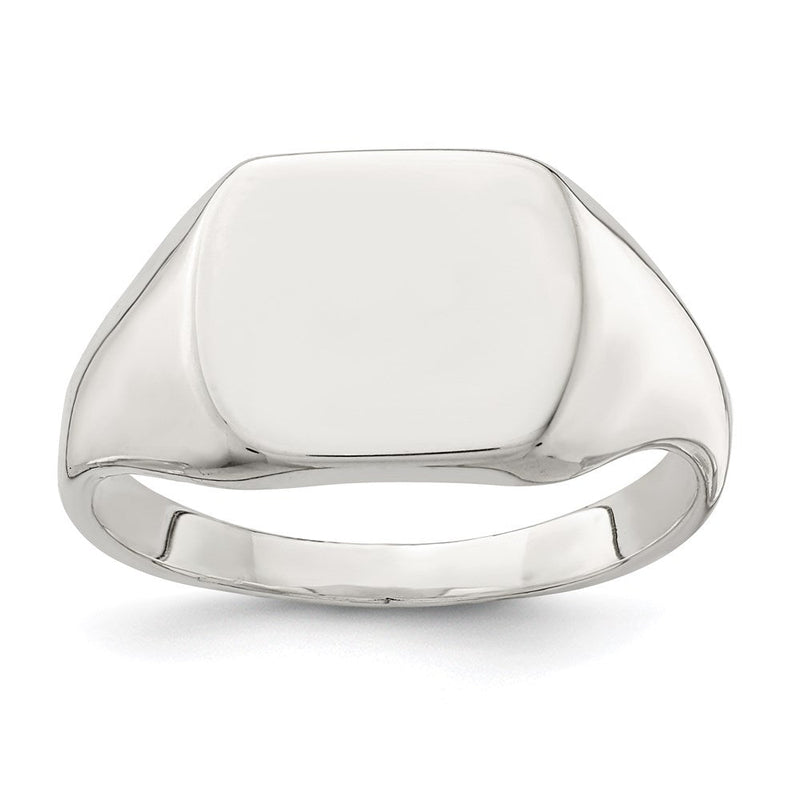 Sterlingsilber 12x12mm Geschlossen Rückseite Siegel Ring