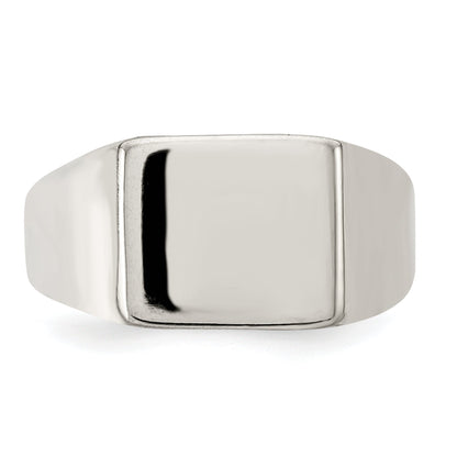 Sterlingsilber 11x12mm Geschlossen Rückseite Siegel Ring