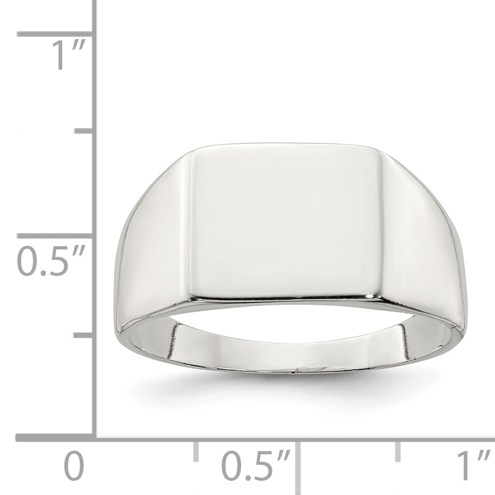 Sterlingsilber 11x12mm Geschlossen Rückseite Siegel Ring