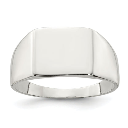 Sterlingsilber 11x12mm Geschlossen Rückseite Siegel Ring