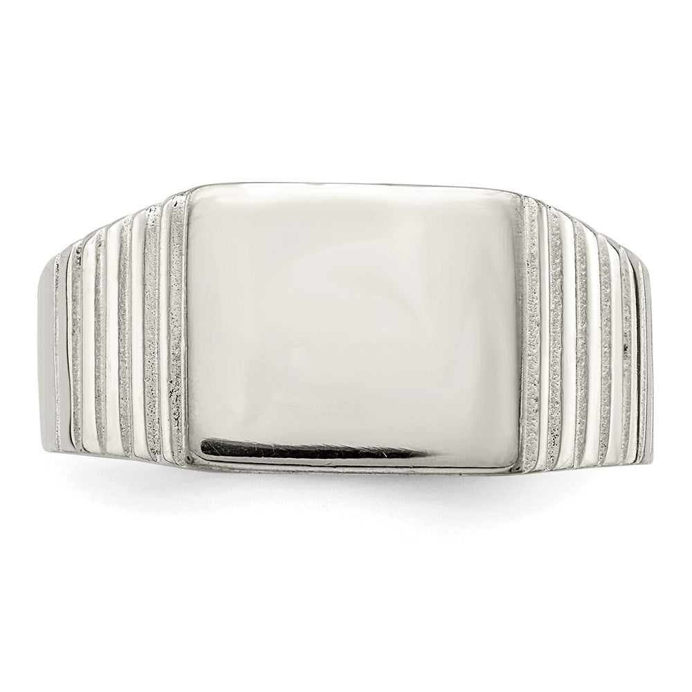 Sterlingsilber 10x12mm Offen Rückseite Siegel Ring