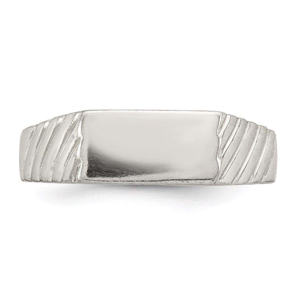 Sterlingsilber 6x11mm Offen Rückseite Siegel Ring