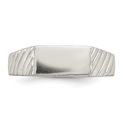 Sterlingsilber 6x11mm Offen Rückseite Siegel Ring