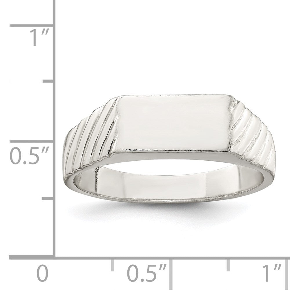 Sterlingsilber 6x11mm Offen Rückseite Siegel Ring