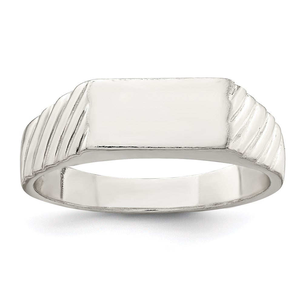 Sterlingsilber 6x11mm Offen Rückseite Siegel Ring