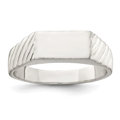 Sterlingsilber 6x11mm Offen Rückseite Siegel Ring