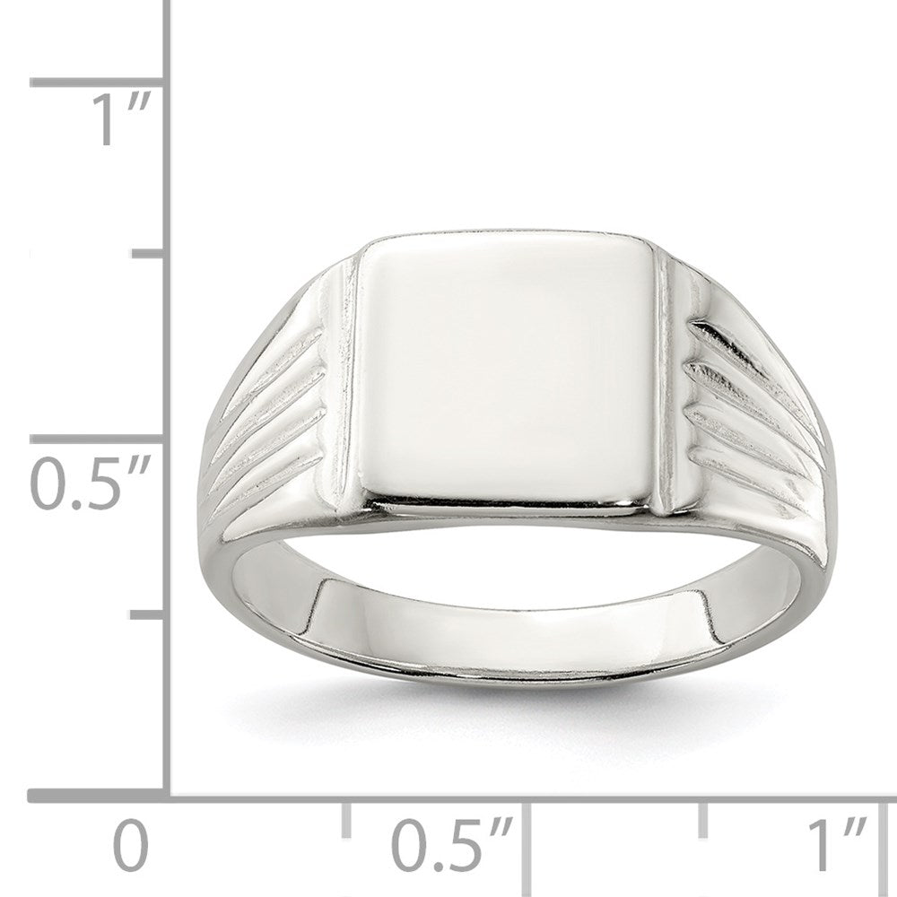 Sterlingsilber 11x11mm Offen Rückseite Siegel Ring