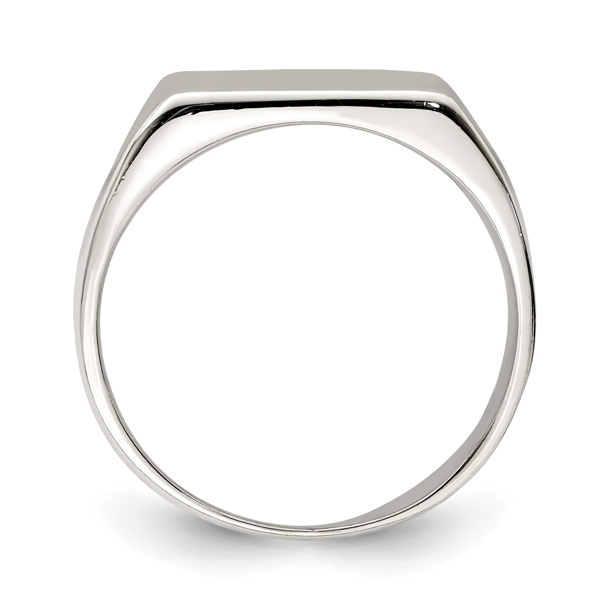 Sterlingsilber 12x14mm Geschlossen Rückseite Siegel Ring