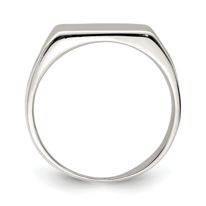Sterlingsilber 12x14mm Geschlossen Rückseite Siegel Ring