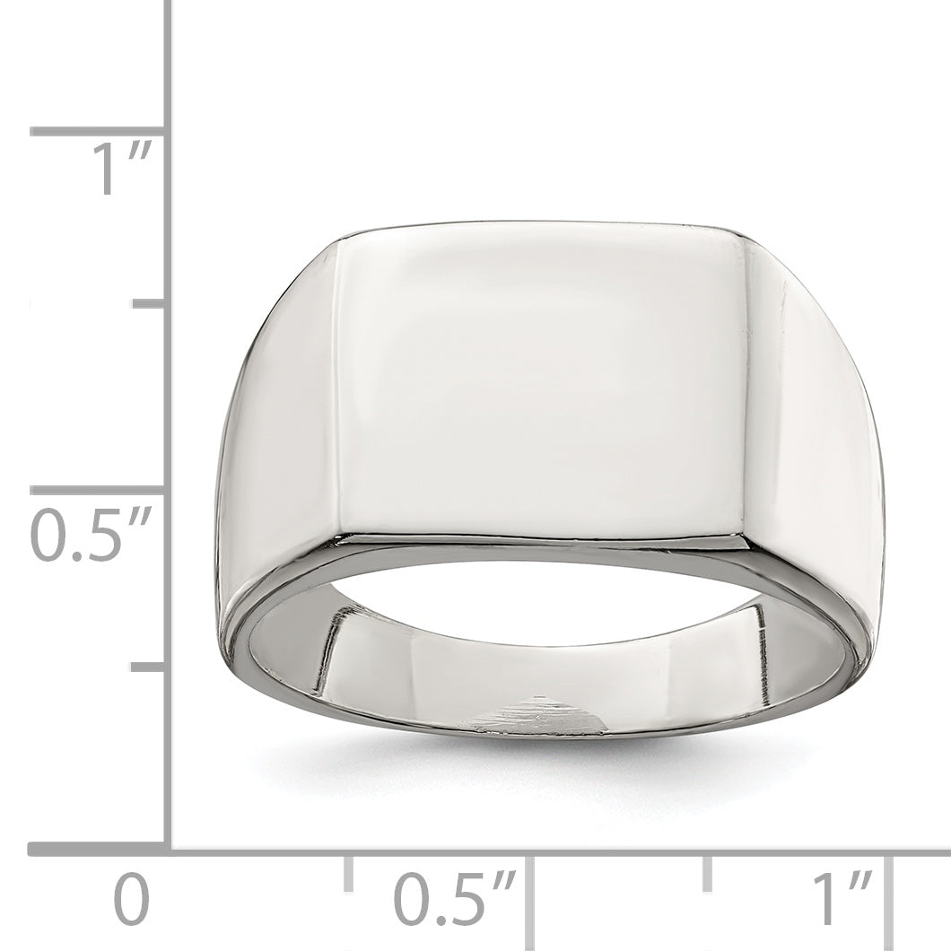 Sterlingsilber 12x14mm Geschlossen Rückseite Siegel Ring