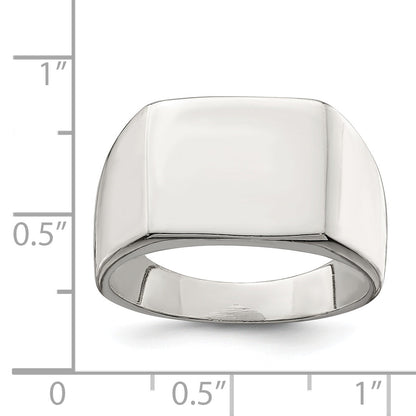 Sterlingsilber 12x14mm Geschlossen Rückseite Siegel Ring