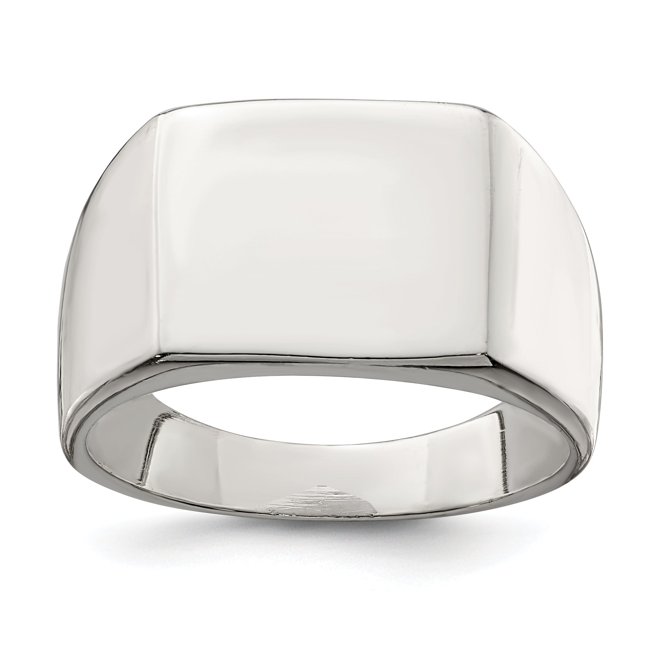 Sterlingsilber 12x14mm Geschlossen Rückseite Siegel Ring