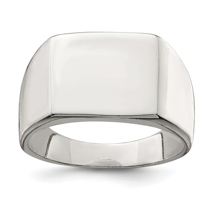 Sterlingsilber 12x14mm Geschlossen Rückseite Siegel Ring