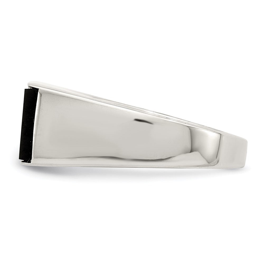 Sterlingsilber Rhodiniert Onyx & Zirkonia Ring