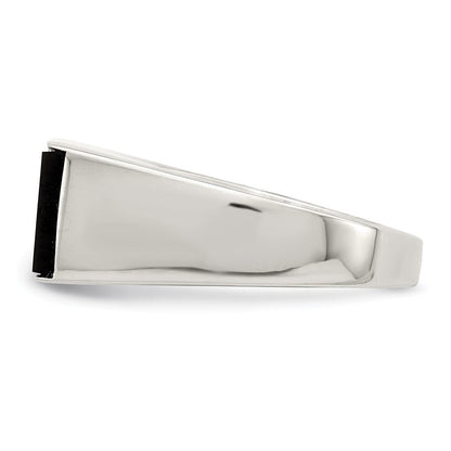 Sterlingsilber Rhodiniert Onyx & Zirkonia Ring