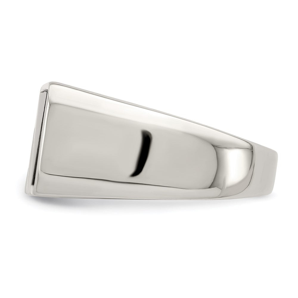Sterlingsilber Rhodiniert Herren Onyx Ring
