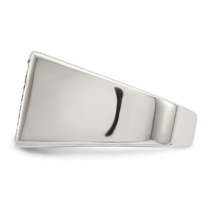 Sterlingsilber Rhodiniert Herren Zirkonia & Onyx Ring