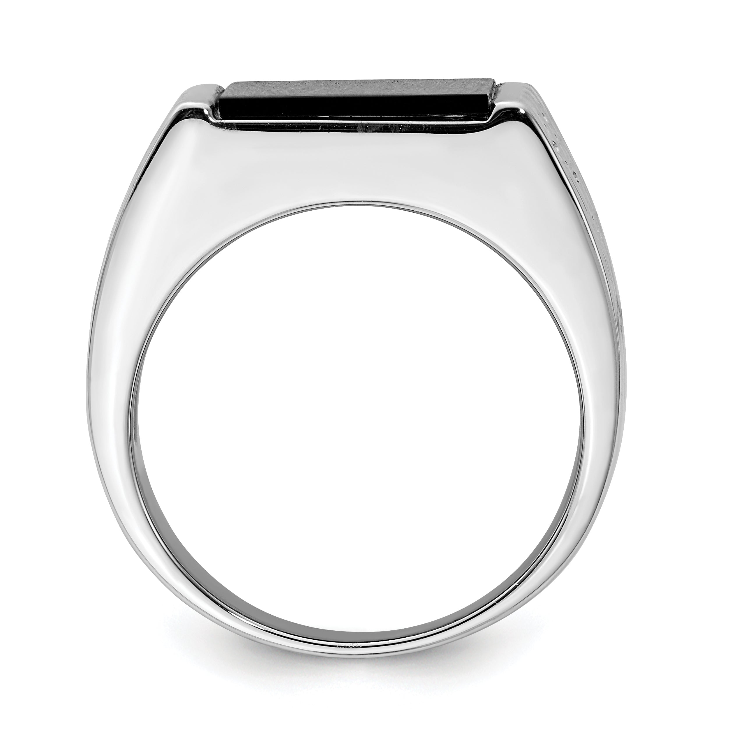 Sterlingsilber Rhodiniert Herren Onyx Ring