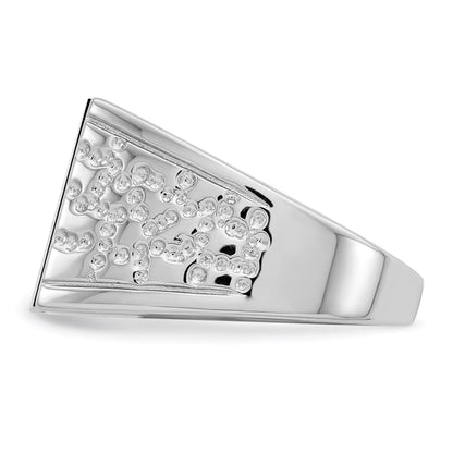 Sterlingsilber Rhodiniert Herren Onyx Ring